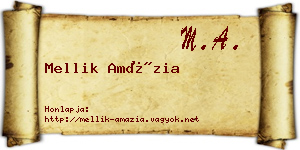 Mellik Amázia névjegykártya
